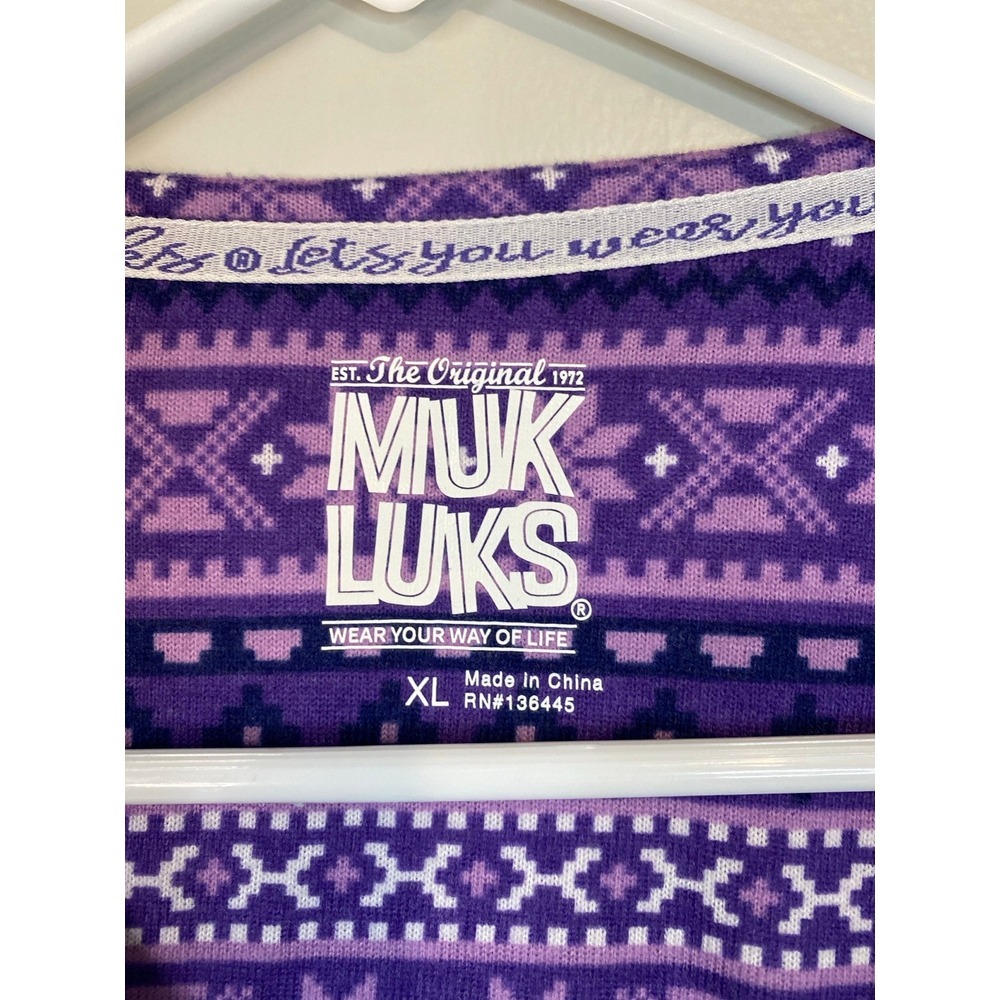 Muk Luks long sleeve pajama shirt top - Picture 2 of 6